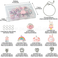 Наборы для изготовления браслетов из европейских бусин из смолы и сплава «сделай сам»&nbsp;DIY-FS0007-21