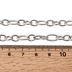 Текстурированная цепочка Фигаро из нержавеющей стали 201 толщиной 5.5 мм&nbsp;NJEW-K302-27P