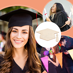 Вырезы из незавершенной деревянной выпускной шапки DIY-WH0386-40B