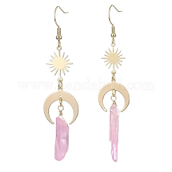 Серьги с подвесками из окрашенного натурального кварца и кристаллов пули EJEW-JE05310