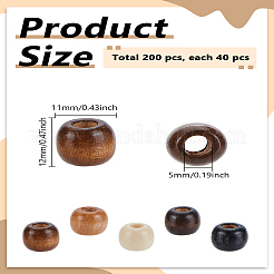 Perline di legno europei&nbsp;WOOD-LP0001-12
