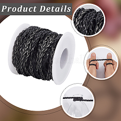 10 м плоские плетеные шнуры из искусственной кожи LC-CL0001-04A