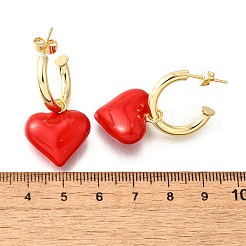 Серьги-гвоздики из латуни с эмалью для женщин EJEW-G430-03G