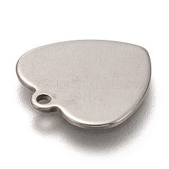 変色しない201ステンレススチールペンダント  空白タグのスタンプ  レーザー切断  ハート  ステンレス鋼色  15.5x15x1mm  穴：1.4mm&nbsp;STAS-I172-16P