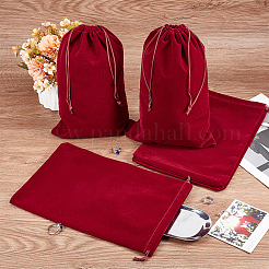 Бархатные мешочки для украшений на шнурке ABAG-WH20013-01C