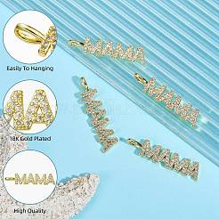 Ciondoli in ottone con micro pavé di zirconi trasparenti da 5 pezzo&nbsp;ZIRC-SZ0005-26G