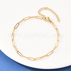 201 Edelstahl-Armbänder mit Büroklammerketten für Damen&nbsp;BJEW-G767-01E-G