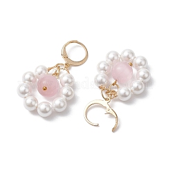 Серьги с жемчугом и кошачьим глазом EJEW-JE05919