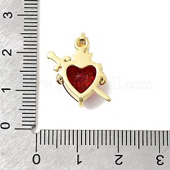 Латунь стекло кулоны&nbsp;KK-P343-09B-G