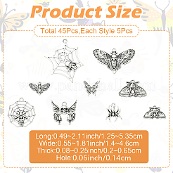 45 pièces 9 styles pendentifs en alliage de style tibétain&nbsp;FIND-YW0012-12