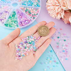 10 набор 10-х цветных прозрачных матовых стеклянных круглых бусин&nbsp;GLAA-PH0003-44B