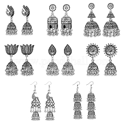 8 Paar 8 Stil Legierung Glocke Kronleuchter Ohrringe Set&nbsp;EJEW-FI0002-93