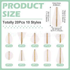 20шт. 10 комплекта подвесок из непрозрачной смолы и дерева&nbsp;RESI-TA0004-63B