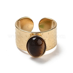 Anillos de puño abiertos de banda ancha de acero inoxidable 304 con recubrimiento iónico (IP)&nbsp;RJEW-F167-06G-09