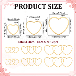 36 шт. 3 стиля 201 соединительных колец из нержавеющей стали STAS-ME0002-37