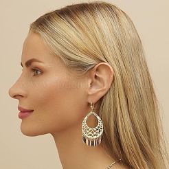 Серьги-люстры из сплава с каплевидными кисточками FS-WG4A4AD-01