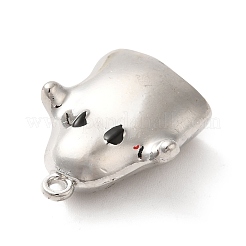 ハロウィンアロイエナメルペンダント  ゴーストチャーム  プラチナ  22x17x8mm  穴：1.6mm&nbsp;PALLOY-F296-01P