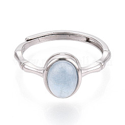 Регулируемые кольца на палец из стерлингового серебра с аквамарином.&nbsp;STER-T008-92P