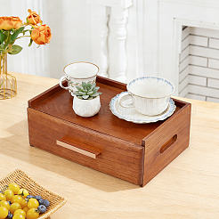 Boîte de rangement pour sachets de thé en bois à 8 compartiment&nbsp;AJEW-WH0696-693