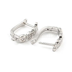 Покрытие стойки латунь микропаве фианит серьги обручи EJEW-C102-18P