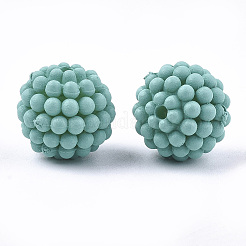 Прорезиненные бисера стиль акриловые&nbsp;LS-MACR-T022-02B