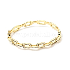 Прозрачный кубический цирконий овальные звенья цепи шарнирный браслет BJEW-J165-12G