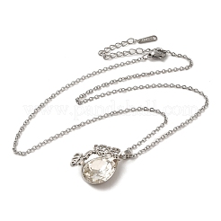 Ожерелья с подвесками из латуни и стекла NJEW-M210-08P