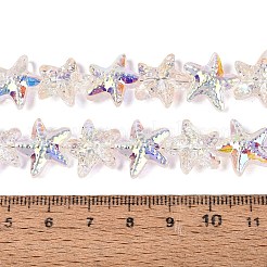 Chapelets de perles en verre transparent électrolytique&nbsp;EGLA-Q136-01A-04