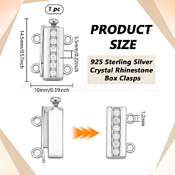 925 fermoir boîte en argent sterling avec strass en cristal&nbsp;STER-BC0004-41P