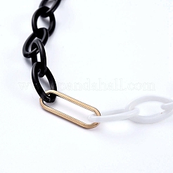 Personalisierte zweifarbige abs kunststoff kabelkette halsketten&nbsp;NJEW-JN02825-01