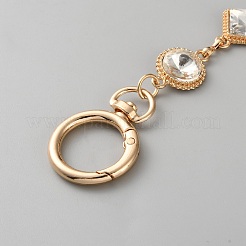 Catene di estensione per borse a catena piatta a maglie romboidali e romboidali in lega di cristallo e strass&nbsp;PURS-WH0009-001KCG