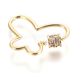 Латунь микропаве кубический цирконий винт карабин подвески с замком ZIRC-F105-19G