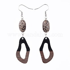 Boucles d'oreilles en bois et résine&nbsp;EJEW-JE03469-01