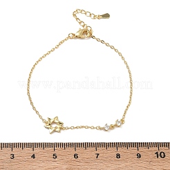 Braccialetti in ottone con micro pavé di zirconi trasparenti&nbsp;BJEW-E114-01A-G
