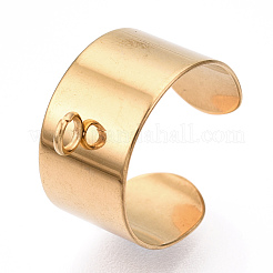 Offene Manschetten-Fingerringkomponenten aus Edelstahl 304&nbsp;STAS-WH0047-68G