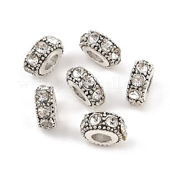 Плоские круглые античный посеребренные сплав горный хрусталь европейских бусы&nbsp;ALRI-Q228-10H