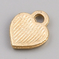 合金エナメルチャーム  ハートチャーム  ライトゴールド  レッド  8x7x1.3mm  穴：1.2mm&nbsp;ENAM-WH20001-05D