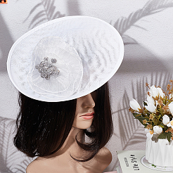 Mini-Hut-Fascinator-Basis aus Leinen&nbsp;AJEW-WH0561-32B