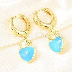 Orecchini a cerchio in ottone per San Valentino&nbsp;EJEW-Z164-11G