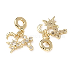 Anhänger aus ozeanmessingfarbenem Pavé mit klaren Zirkonia im europäischen Stil&nbsp;KK-H278-03G-06