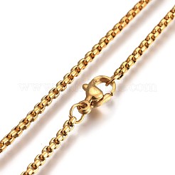 Ожерелья из нержавеющей стали 304 с коробчатой цепочкой&nbsp;NJEW-O110-05A-G