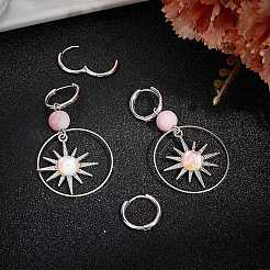 1 пара 999 изящных серебряных сережек-колец&nbsp;EJEW-BBC0001-39B