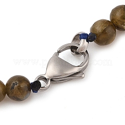 Наборы браслетов и ожерелий с круглыми бусинами из натурального лабрадорита SJEW-L132-23