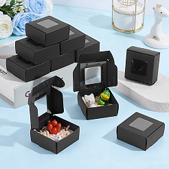 30 boîte cadeau de rangement carrée pliable en papier avec fenêtre visible&nbsp;CON-PH0003-62C