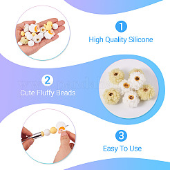 Perles focales en silicone et perles européennes sherpa&nbsp;DIY-TA0013-49