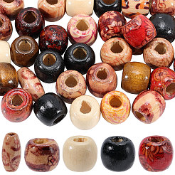 70шт 4 стиля бусины из натурального дерева&nbsp;WOOD-PA0001-25