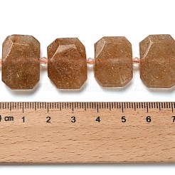 Нити бусин из натурального золотого клубничного кварца G-H078-B15-01