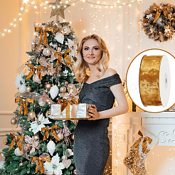 10 ярд односторонней бархатной ленты&nbsp;OCOR-WH0085-33A-01