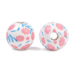 Perles européennes en bois imprimées&nbsp;WOOD-G029-06C