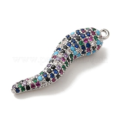 Pendentif en zircone cubique micro pavé de laiton placage en rack&nbsp;KK-A229-03F-P